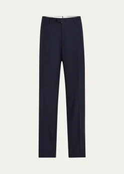 Cesare AttoliniMen's Super 150's Wool Flat-Front Trousers