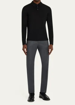 Cesare AttoliniMen's Wool Slim-Fit Trousers