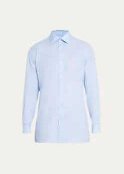 CharvetMen's French Cuff Cotton Dress Shirt