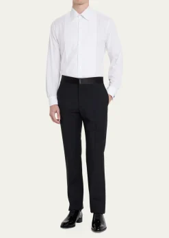 CharvetMen's Pique-Bib French Cuff Dress Shirt
