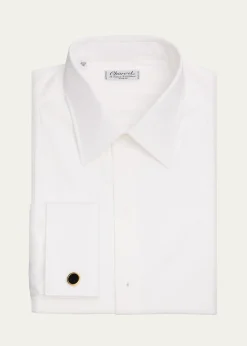 CharvetMen's Pique-Bib French Cuff Dress Shirt