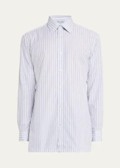 CharvetMen's Cotton Multi-Stripe Sport Shirt