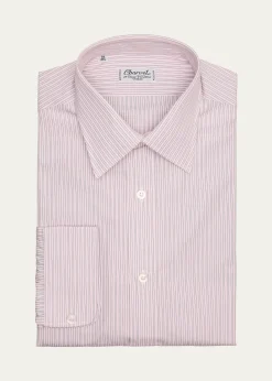CharvetMen's Slim-Fit Cotton Multi-Stripe Dress Shirt