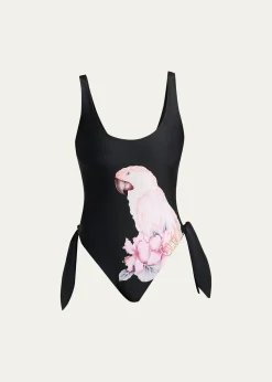ChloeParrot Print One-Piece Swimsuit