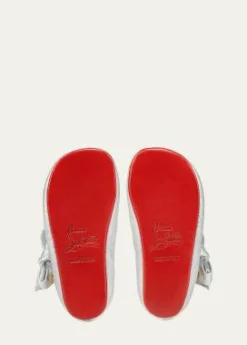 Christian LouboutinGirl's Lou Babe Shimmer Bow Ballerina Shoes, Baby