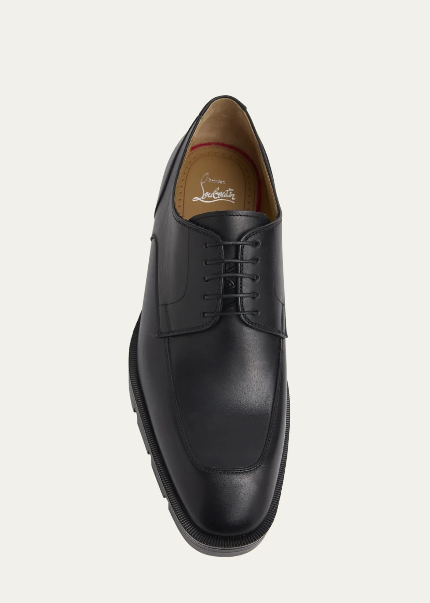 Christian LouboutinMen's Davisol Lion Leather Lug-Sole Derby Shoes