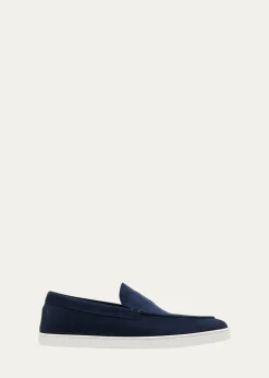 Christian LouboutinMen's Varsiboat Red Sole Leather Boat Shoes
