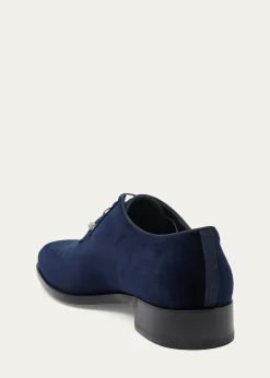 Christian LouboutinMen's Chambeliss Night Strass Velvet Derby Shoes