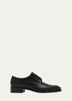 Christian LouboutinMen's Chambeliss Collar-Pin Leather Derby Shoes