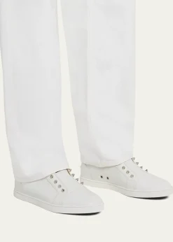 Christian LouboutinMen's F.A.V. Fique A Vontade Spiked Leather Slip-On Sneakers