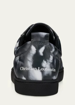 Christian LouboutinMen's Louis Jr Canopee Leather Low-Top Sneakers