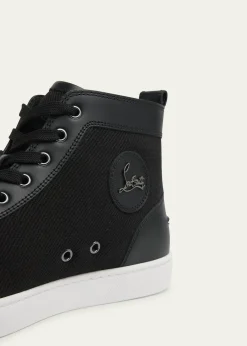 Christian LouboutinMen's Louis Textile and Leather Red-Sole High-Top Sneakers