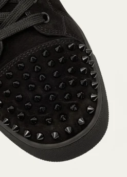Christian LouboutinMen's Louis Junior Spikes Leather Low-Top Sneakers