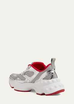 Christian LouboutinMen's So Flo Mesh & Metallic Leather Runner Sneakers