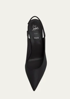 Christian Louboutin85mm Sporty Kate Leather Slingback Pumps