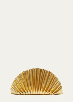 Cult GaiaNala Mini Pleated Metallic Leather Clutch Bag