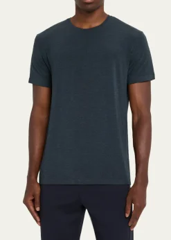 Derek RoseMen's Marl Crewneck Short-Sleeve Knit Tee
