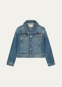 DL1961Girl's Manning Denim Trucker Jacket, Size S-L