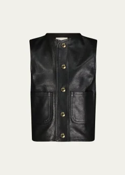 DL1961Girl's Vicki Leather Vest, Size S-L