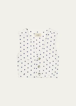 DL1961Girl's Zizi Polka Dot Denim Vest, Size S-L