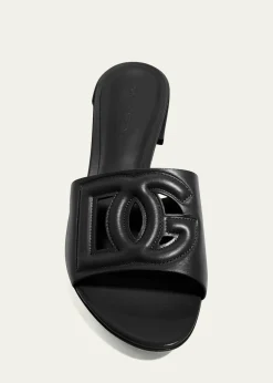 Dolce&Gabbana40mm DG Cutout Leather Slide