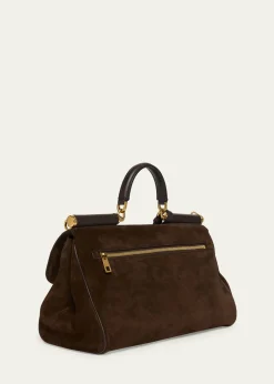 Dolce&GabbanaMy Sicily Suede and Leather Top-Handle Bag