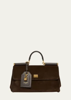 Dolce&GabbanaMy Sicily Suede and Leather Top-Handle Bag