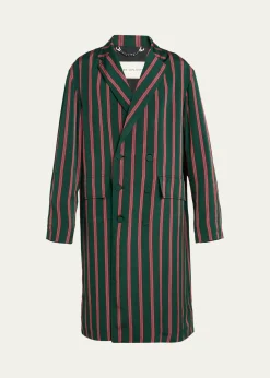 Dries Van NotenMen's Striped Viscose-Silk Coat
