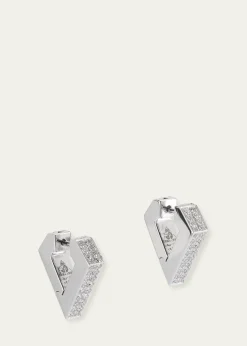 Dries Criel18k White Gold Medium Diamond Brute Diamanti Earrings