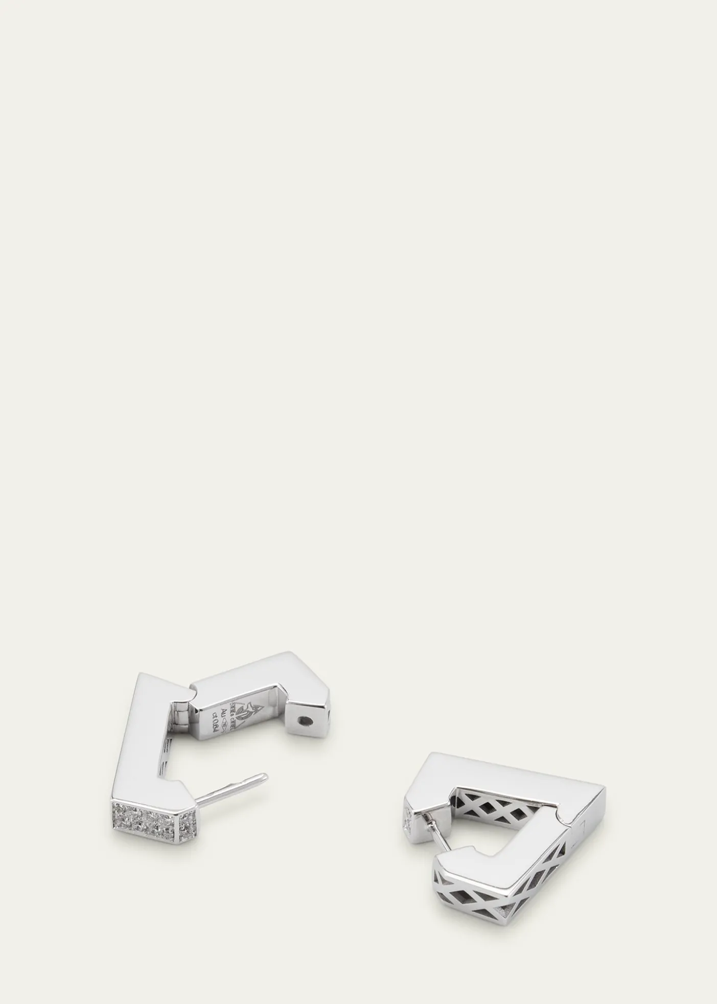 Dries Criel18k White Gold Medium Diamond Brute Diamanti Earrings