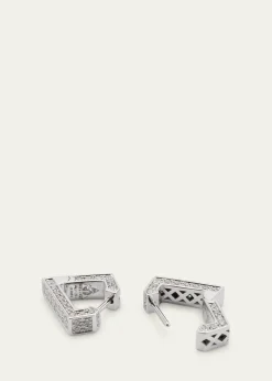 Dries Criel18K White Gold Mini Brute Diamanti Earrings