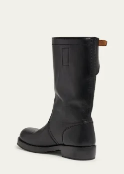 Dries Van NotenMen's Leather Side-Buckle Moto Boots