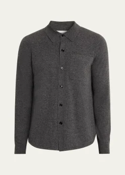 Dries Van NotenMen's Monaco Cashmere Knit Pocket Button-Down Shirt