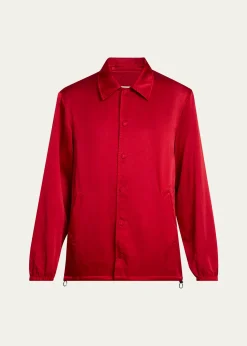 Dries Van NotenMen's Overdyed Cupro-Cotton Shirt