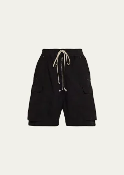 DRKSHDW RICK OWENSMen's Heavy Cotton Drawstring Cargo Shorts