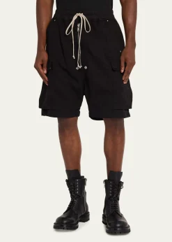 DRKSHDW RICK OWENSMen's Heavy Cotton Drawstring Cargo Shorts