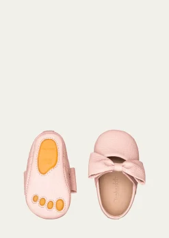 ElephantitoGirl's Leather Ballet Flat w/ Bow, Baby