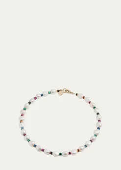 Elsie FriedaFrancis Necklace with Freshwater Pearls and Heishi Beads
