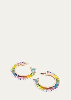 Elsie FriedaFringe Hoop Earrings in White Bright