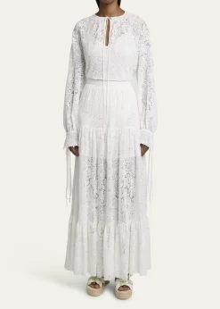 ErdemFloral Lace Drawstring Blouse