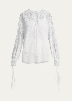 ErdemFloral Lace Drawstring Blouse
