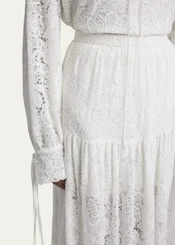 ErdemTiered Floral Lace Skirt