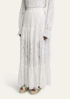 ErdemTiered Floral Lace Skirt