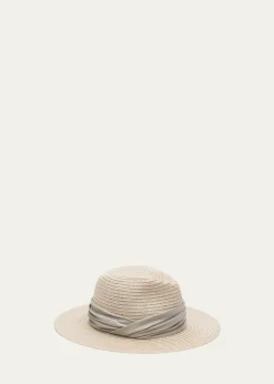 Eugenia KimCourtney Woven Fedora Hat w/ Scarf Band