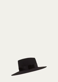 Eugenia KimHarlowe Wool Panama Hat w/ Velvet Ribbon