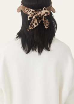 Eugenia KimRicky Packable Hemp Visor with Animal-Print Sash