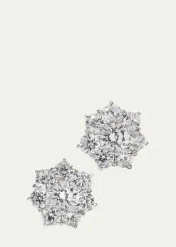 Fantasia by DeSerioFlower CZ Crystal Stud Earrings