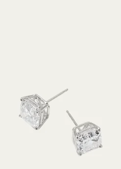 Fantasia by DeSerio14K Yellow Gold 5ct Asscher Stud Earrings