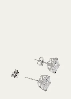 Fantasia by DeSerio14K Yellow Gold 5ct Asscher Stud Earrings