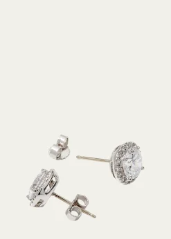 Fantasia by DeSerioSterling Silver 1.5ct Pave Stud Earrings